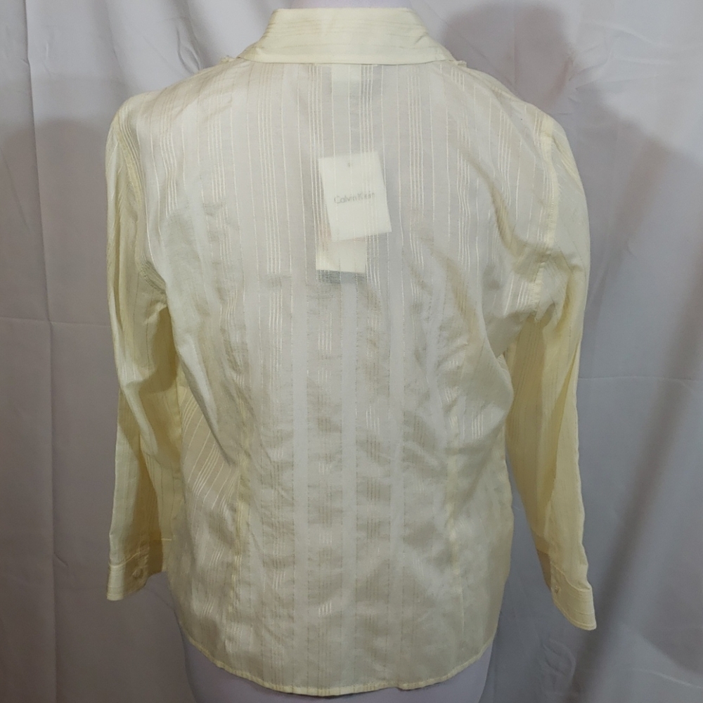 NWT Calvin Klein Ruffle Front Button Down Top 10 - Picture 3 of 6